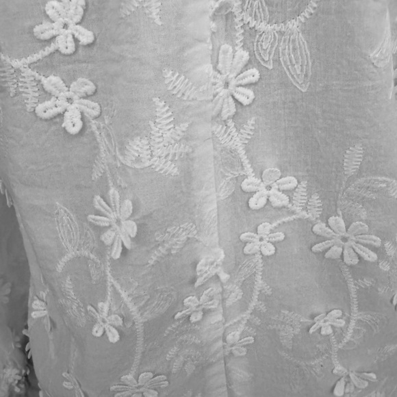 Lulus Charismatic Romantic Embroidered Mock Neck Blouse Top, White, Size S - Picture 5 of 13